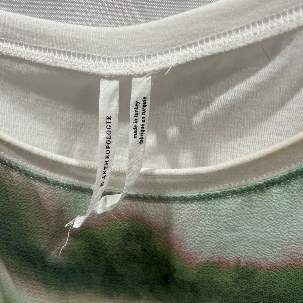 Anthropologie Pastel Striped Short Sleeve Tee in Mint, Pink, Peach - Picture 3 of 5